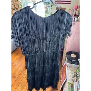 Vintage Flapper Dress‎ Party Cocktail Flapper Style Black Size 10